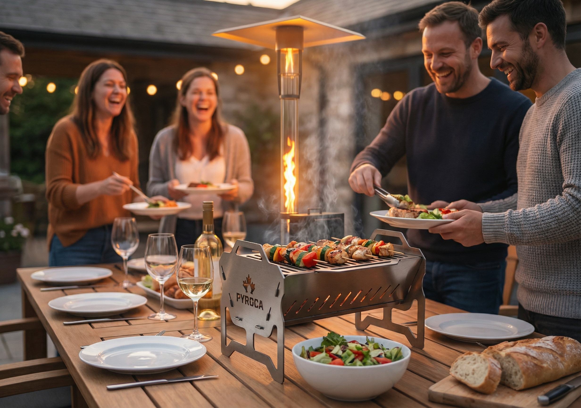 chauffe terrasse premium pyroca pellet barbecue nomade grillade fête