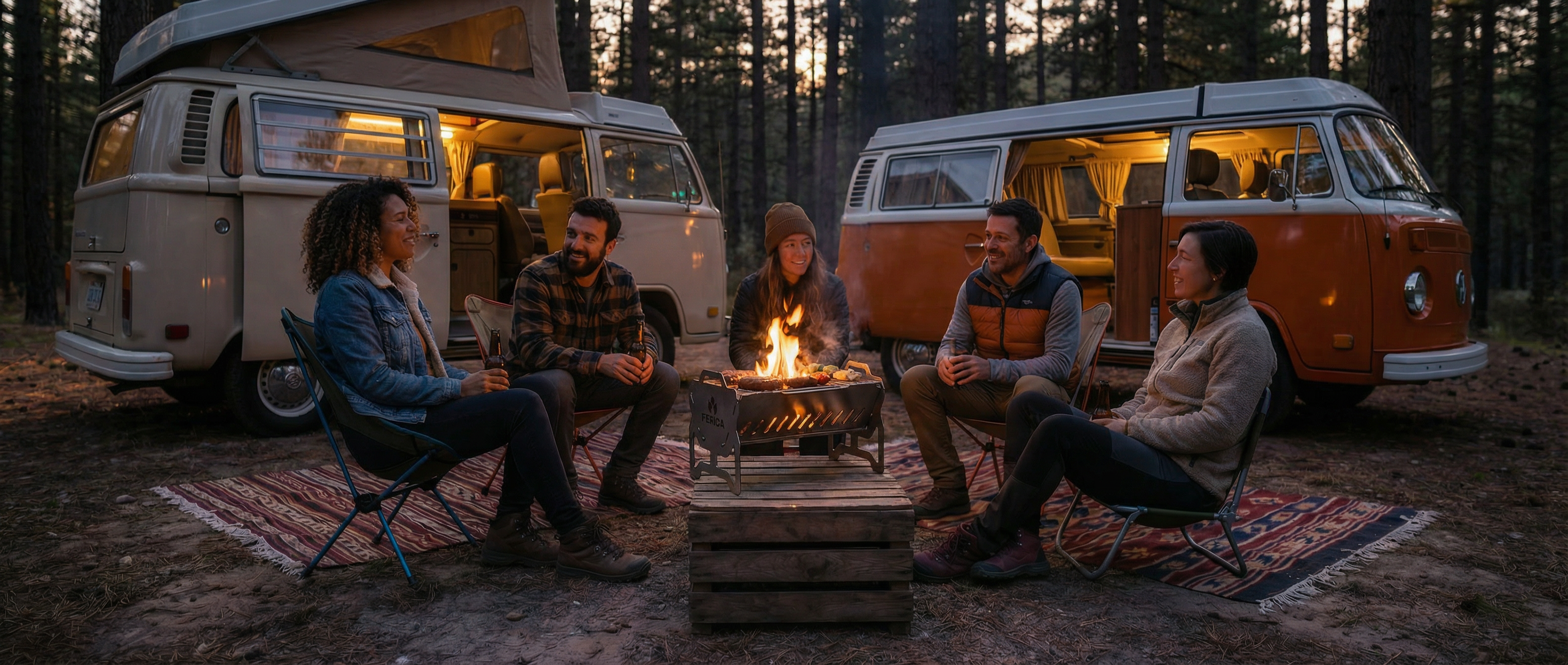 pyroca barbecue nomade XL van life camping grillade soirée