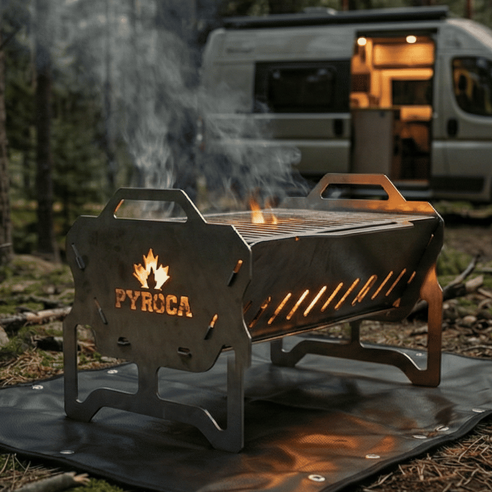 Barbecue nomade XL robuste transportable fabrication française