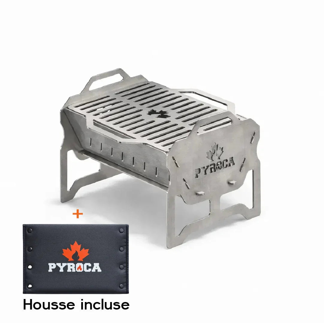 Barbecue nomade PYROCA acier premium brossé 