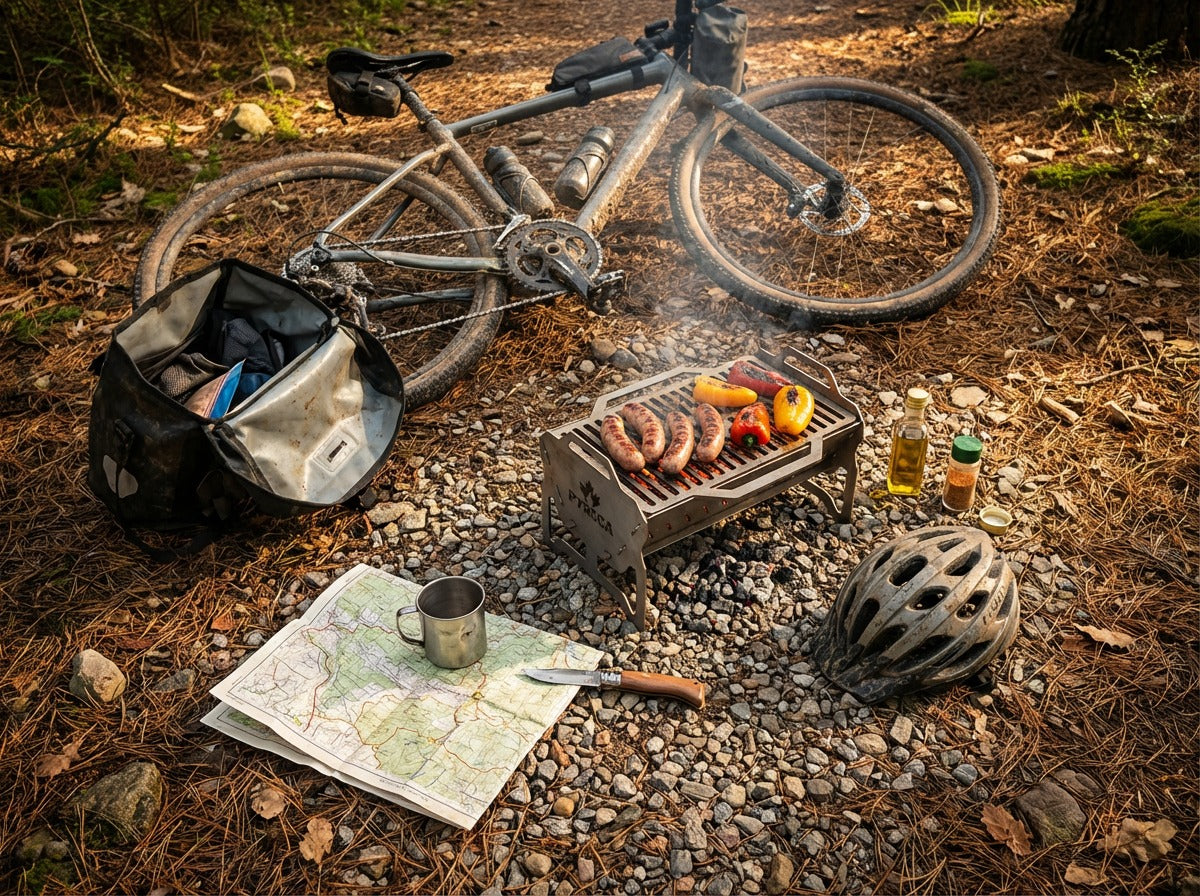 barbecue nomade  acier pyroca premium vtt outdoor couteau