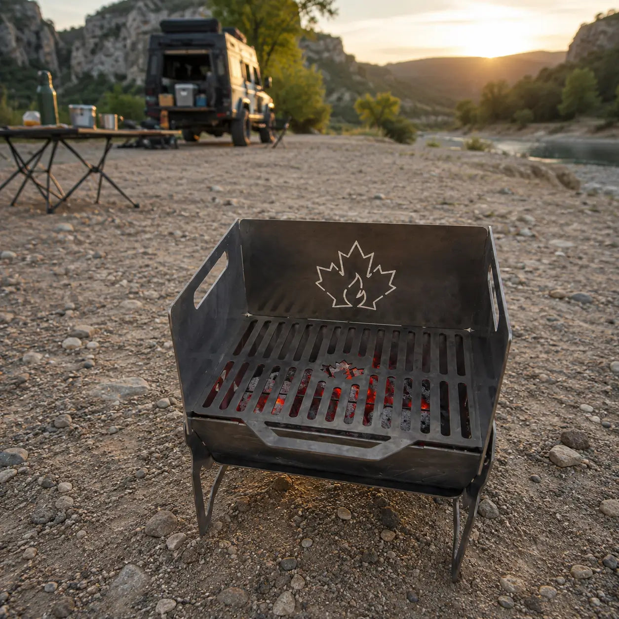 barbecue nomade pyroca pare vent inox